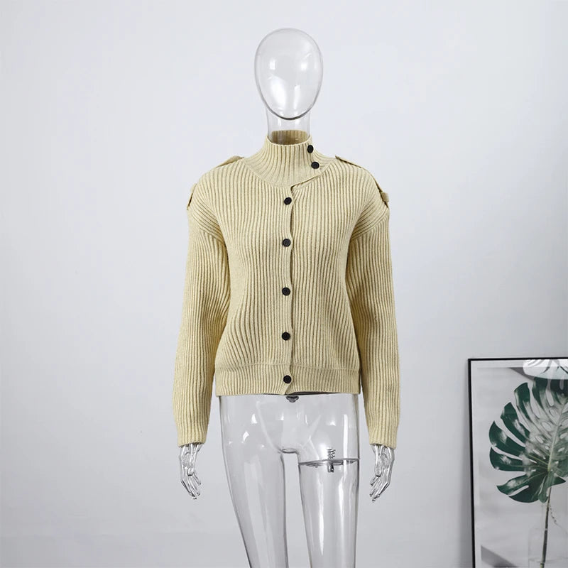 The Effortless Stand-Collar Cardigan